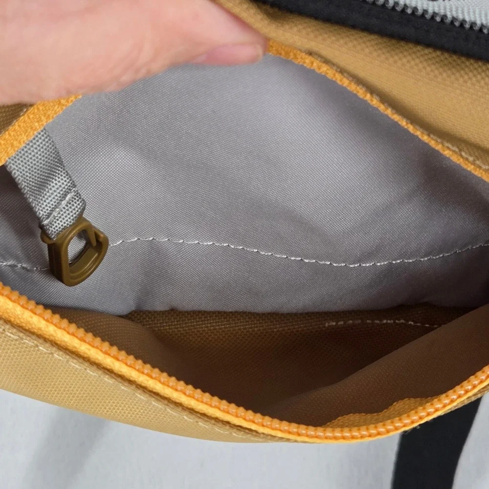 Sherpani Crossbody Travel Bag Mustard Yellow Multi Pocket Organizer Adjustable